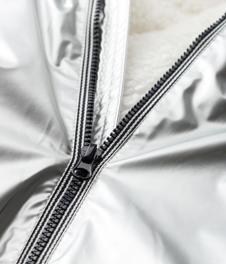 Warme Baby-Regenjacke mit Innenfutter aus Sherpa-Fleece M&auml;dchen/Jungen grau