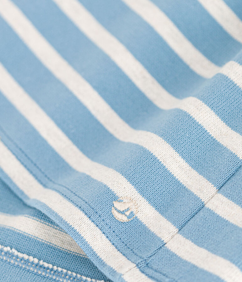 Lang&auml;rmeliges Baby-Kleid aus gestreiftem Jersey AZUL/ MONTELIMAR