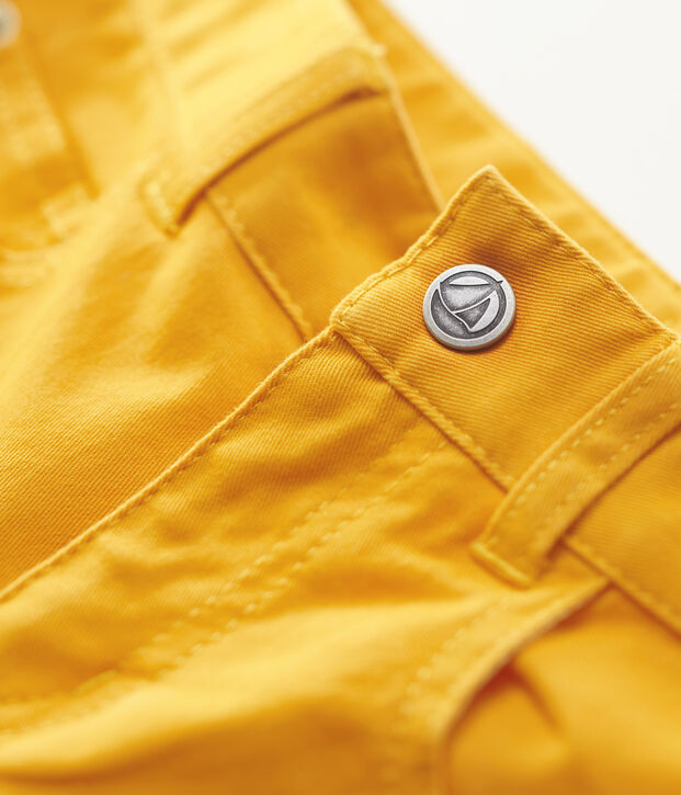 Kinder-Hose aus Sergestoff in Slim-Fit-Passform f&uuml;r Jungen gelb