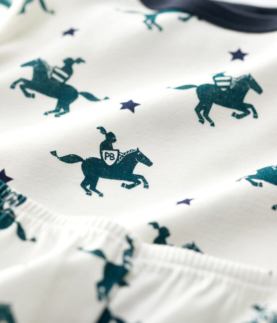 Kinderpyjama aus Baumwolle mit Rittermotiv für Jungen weiss MARSHMALLOW/weiss MULTICO