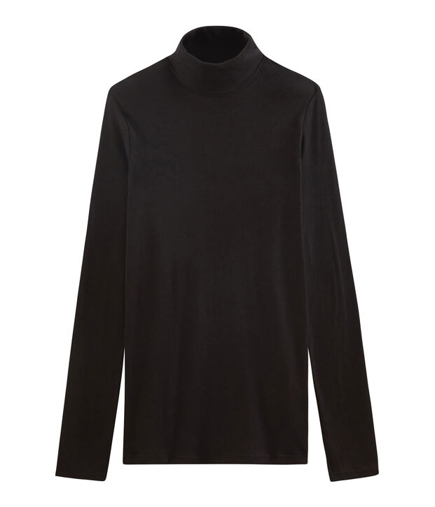 damen unterziehpullover aus leichter baumwolle schwarz