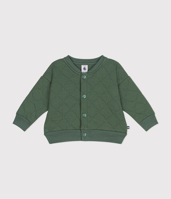 Baby-College-Jacke aus gestepptem Doppeljersey grün CROCO
