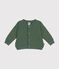 Baby-College-Jacke aus gestepptem Doppeljersey grün CROCO