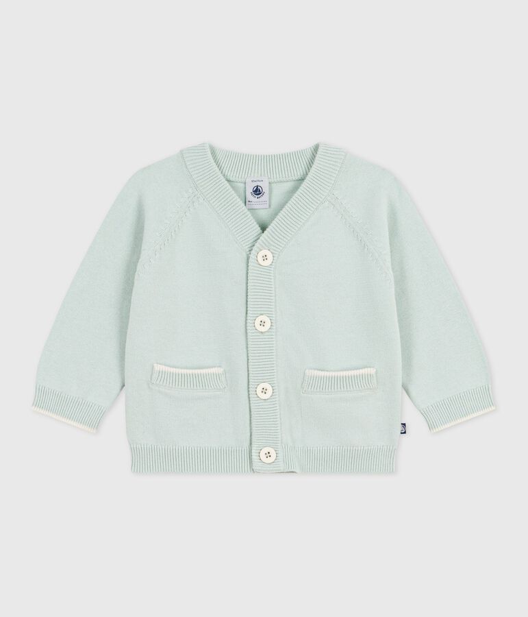 Baby-Cardigan aus einfarbiger Baumwolle blau