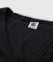 Klassisches Damen-T-Shirt aus Baumwolle mit V-Ausschnitt blau SMOKING