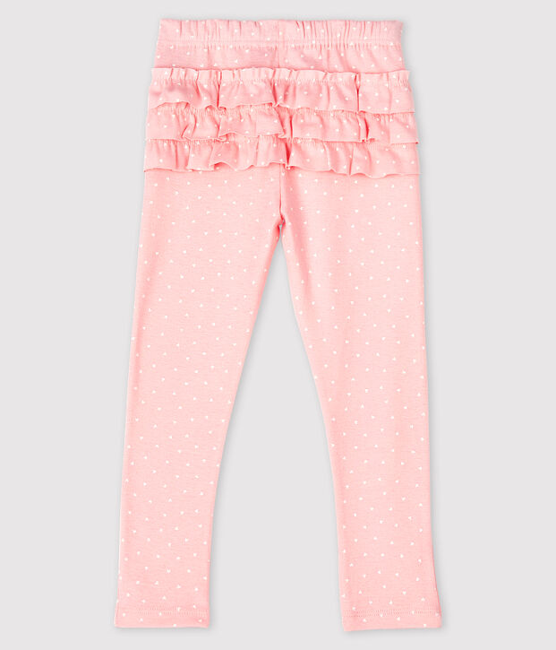 Bedruckte Baby-Leggings f&uuml;r M&auml;dchen rosa/weiss