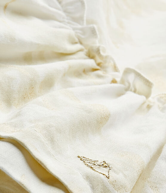 Baby-Mädchen-Kleid aus Baumwollvoile mit Print weiss MARSHMALLOW/weiss MULTICO