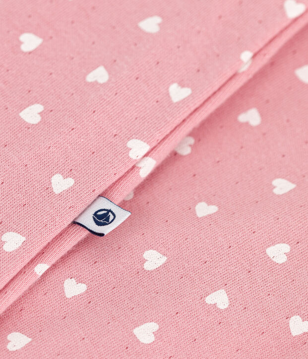 Baby-Bodyjama aus Doppeljersey mit kleinen Herzen rosa/weiss