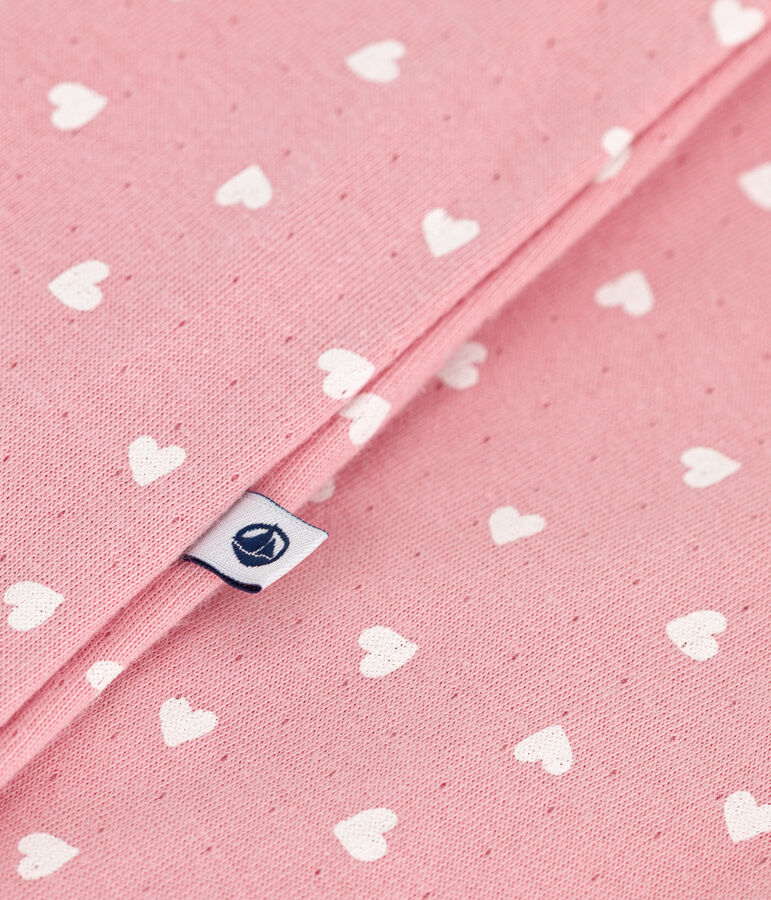 Baby-Bodyjama aus Doppeljersey mit kleinen Herzen rosa/weiss