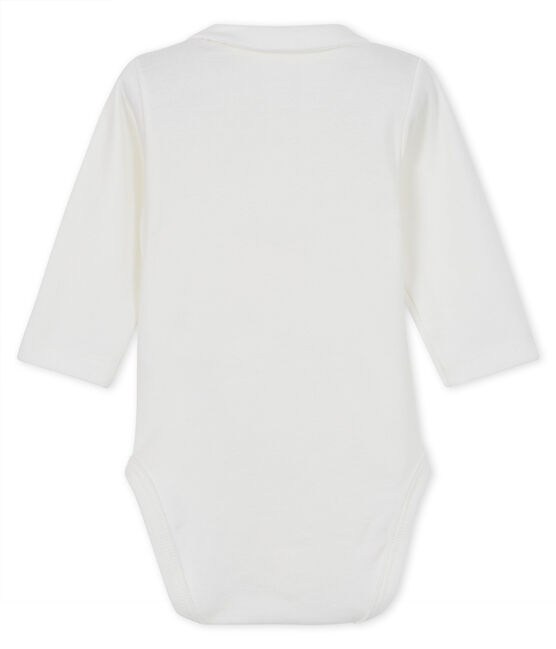 Langärmliger Babybody für Jungen weiss MARSHMALLOW