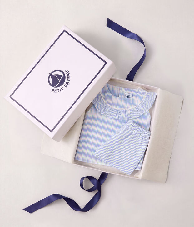 Baby-Geschenkset aus Baumwolle: 2-teiliges Set vielfarbig