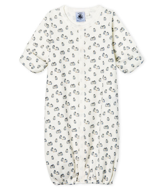 Kombi-Overall aus Rippstrick für Babys weiss MARSHMALLOW/blau TOUDOU/ MULTICO