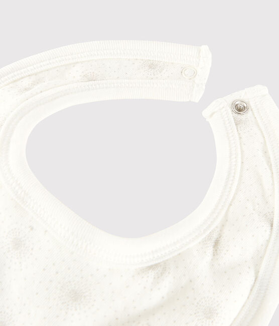 Weißes Baby-Lätzchen bedruckt aus Doppeljersey weiss MARSHMALLOW/weiss MULTICO