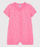 Baby-Kurzoverall aus Baumwolle mit Punktmuster rosa PETAL/weiss ECUME