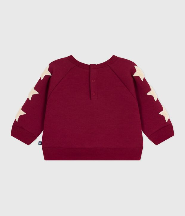 Baby-Sweatshirt aus Baumwolle, warm und weich mit Sternmotiv rot