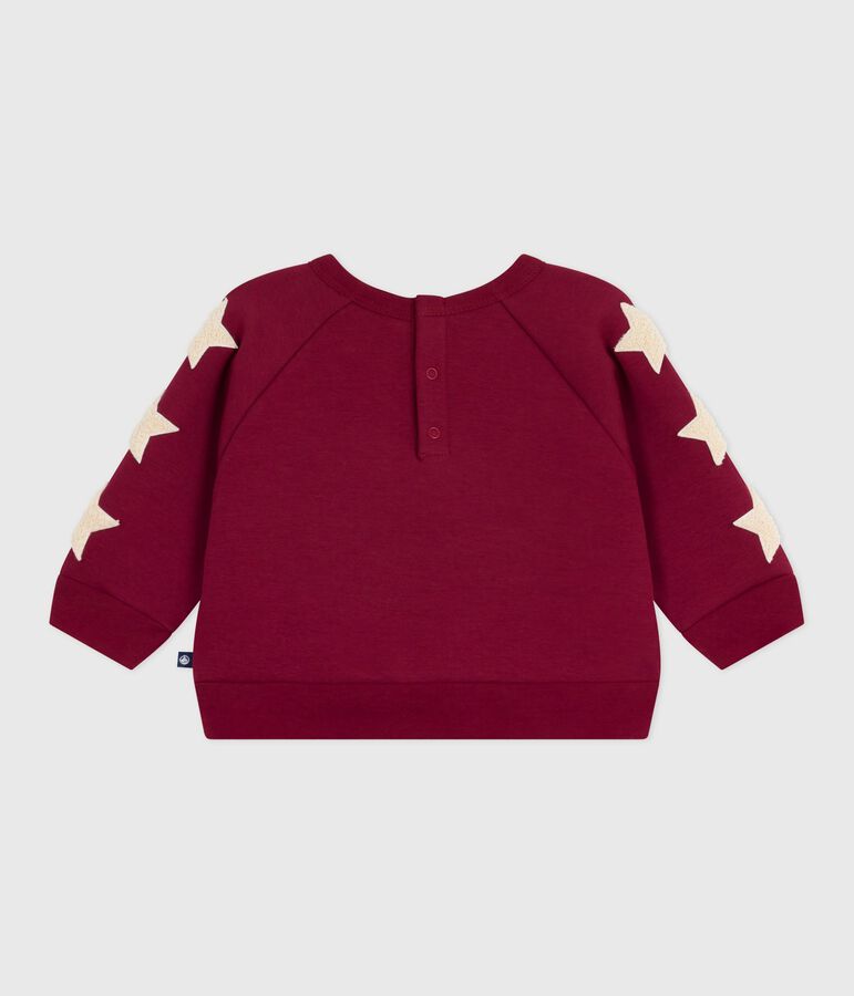 Baby-Sweatshirt aus Baumwolle, warm und weich mit Sternmotiv rot