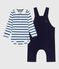 Baby-Geschenkset aus Baumwolle: Latzhose und Body variante 1