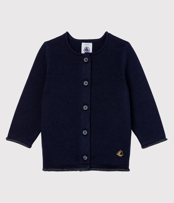 Langärmeliger Baby-Cardigan für Mädchen blau SMOKING