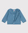 Baby-Cardigan mit Kragen aus einfarbigem Woll- und Baumwollstrick ADRIATIC