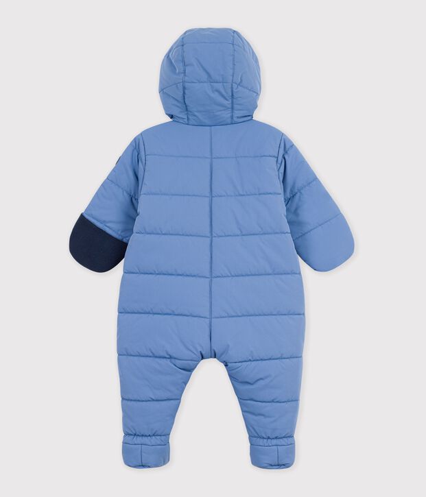 Baby-Schneeanzug aus einfarbigem Polyester blau