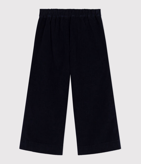 Kinder-Hose aus einfarbigem Fein-Cord blau SMOKING