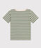 Gestreiftes Jungen-T-Shirt aus leichtem Jerseystoff grün CROCO/ AVALANCHE