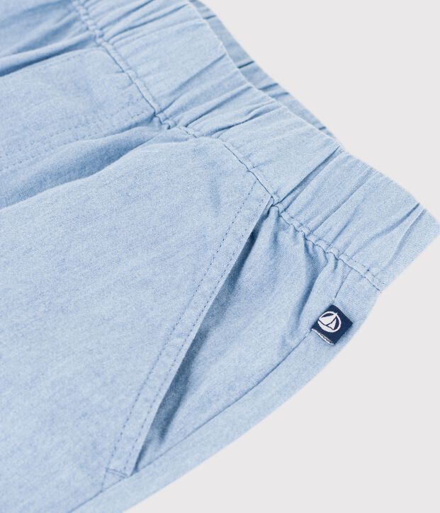Kinder-Bermudashorts aus einfarbiger Baumwolle blau