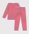 Kinder-Pyjama aus Nicki mit Streifen rot AURORA/ MARSHMALLOW