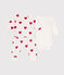 3er-Set aus Baumwolle mit Herzmotiv weiss MARSHMALLOW/rot TERKUIT