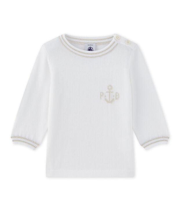 Baby-Jungen-Pullover aus Jersey weiss