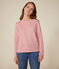 Geknöpftes Damen-Streifenshirt "Marinière" aus Baumwolle rosa ROSEWOOD/ AVALANCHE