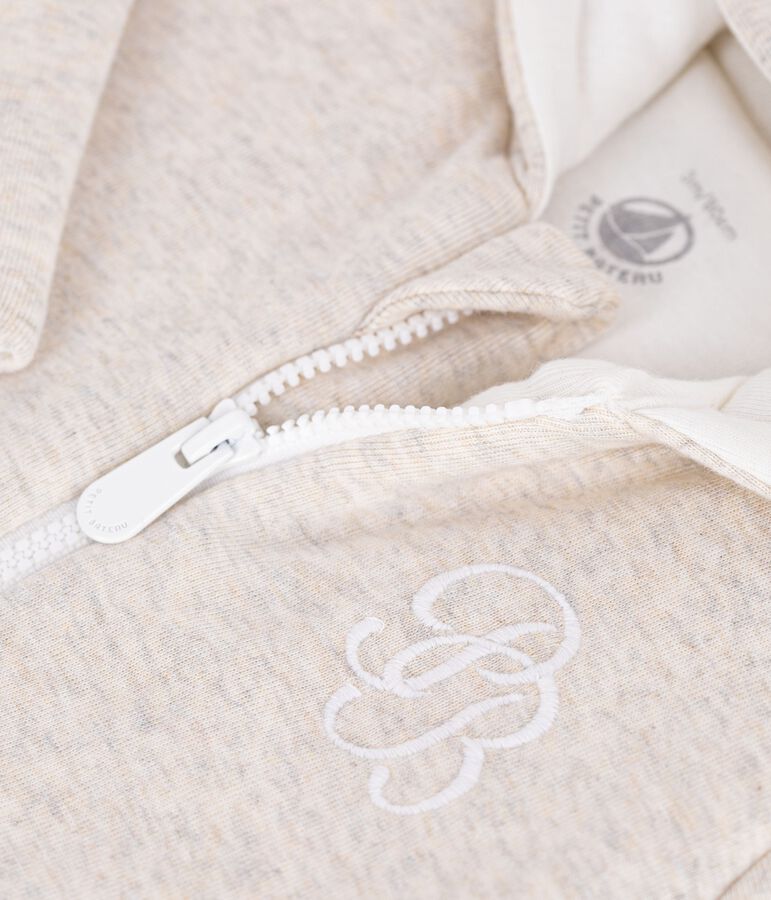 Wattierter Baby-Overall mit Kapuze und F&uuml;&szlig;chen, einfarbig beige MONTELIMAR CHINE