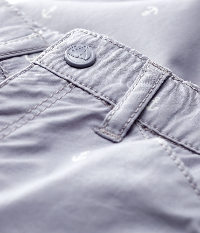 Baby-Hose aus besticktem Twill Jungen grau