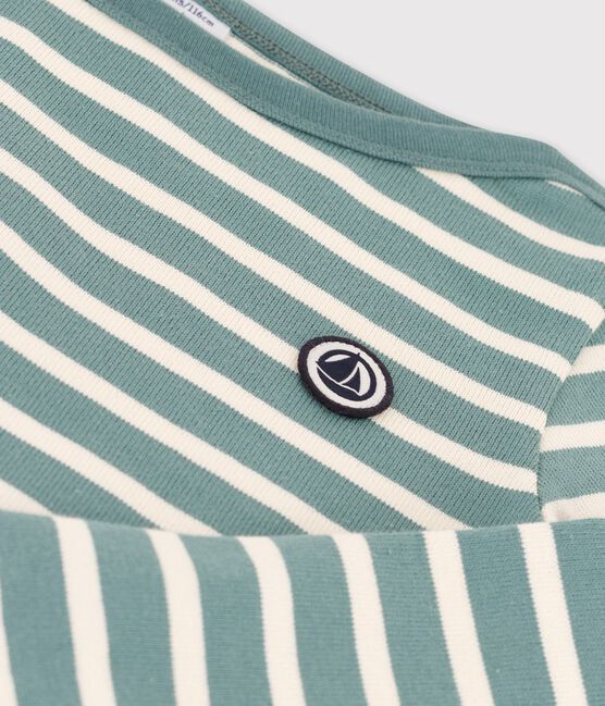 Streifenshirt aus Baumwolle für Mädchen und Jungen grün BRUT/weiss AVALANCHE
