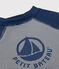 Kinder-T-Shirt mit UV-Schutz aus recycelten Materialien blau MEDIEVAL/weiss MARSHMALLOW