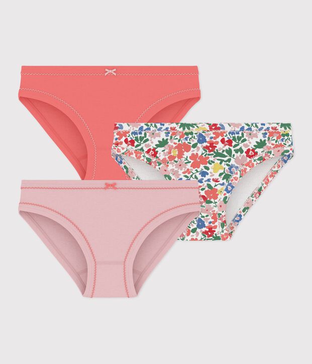 Set Kinder-Slips aus Baumwolle mit Blumenmotiv vielfarbig
