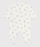 Strampler aus bedrucktem Doppeljersey MARSHMALLOW/ BRUN