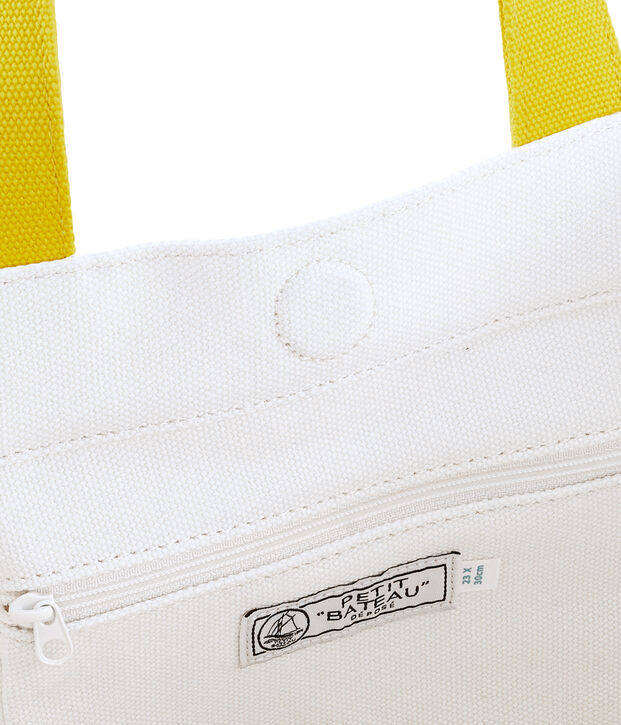 Gro&szlig;e Tasche weiss/gelb