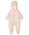 Baby-Fliegeroverall aus Mikrofaser für Mädchen rosa FLEUR/weiss MULTICO