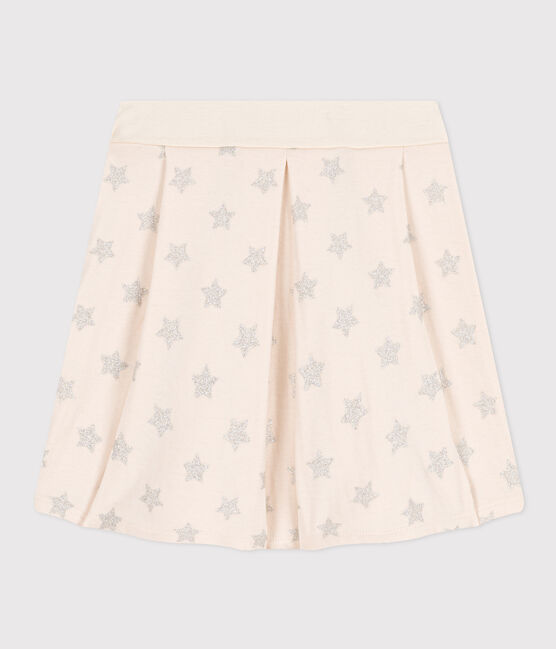 Kinderkleid aus Doppeljersey mit Printmotiv für Mädchen beige AVALANCHE/ ARGENT