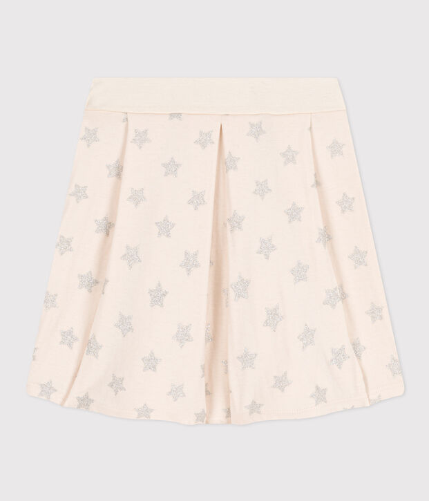 Kinderkleid aus Doppeljersey mit Printmotiv f&uuml;r M&auml;dchen naturfarben/grau