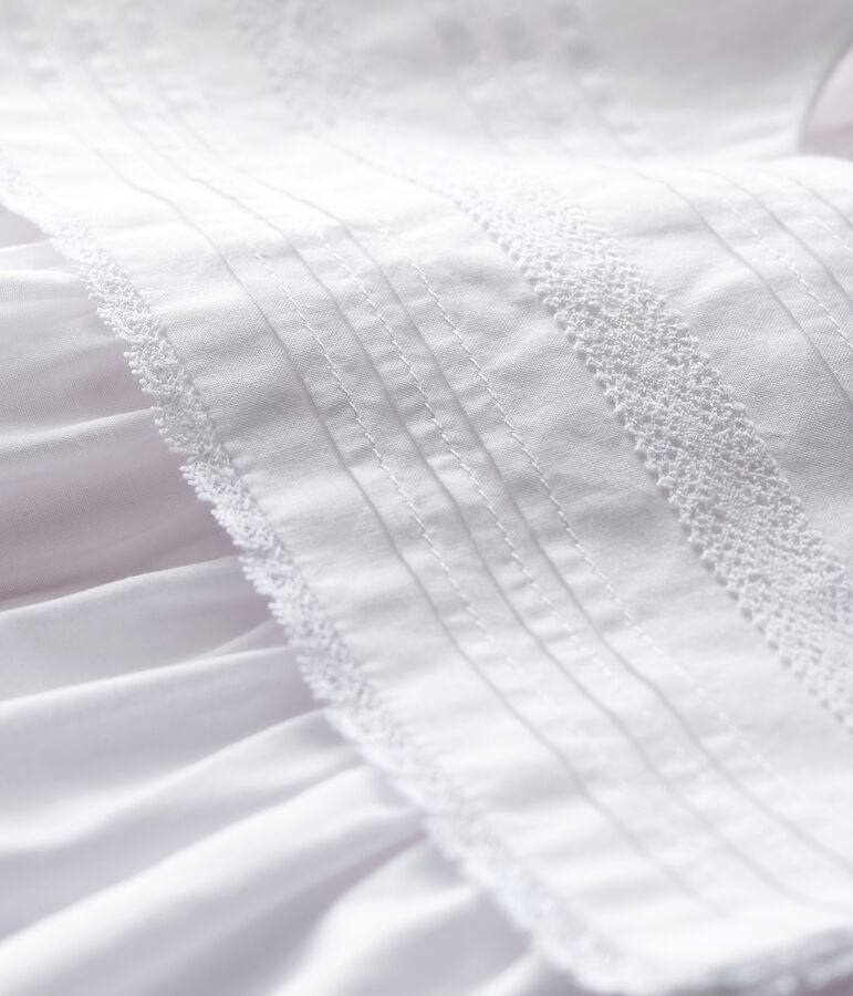 &Auml;rmelloses Baby-Festtagskleid aus Popeline f&uuml;r M&auml;dchen weiss