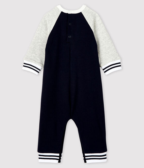Langer Baby-Overall für Jungen blau SMOKING/grau BELUGA