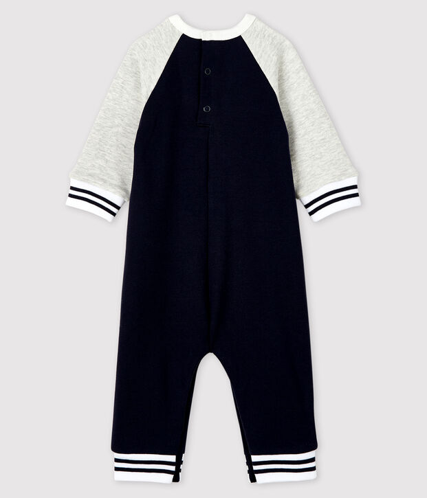 Langer Baby-Overall f&uuml;r Jungen blau/grau