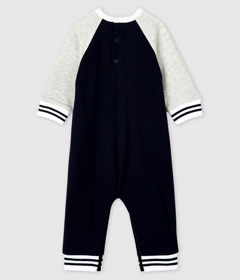 Langer Baby-Overall f&uuml;r Jungen blau SMOKING/grau BELUGA