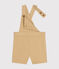Kurze Baby-Latzhose aus Serge beige FACILE