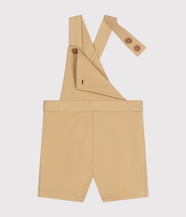 Kurze Baby-Latzhose aus Serge beige