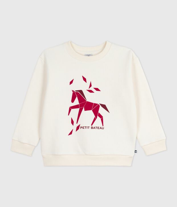 Kinder-Sweatshirt aus gemusterter Baumwolle MILK