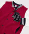 Kinder-Teddy-Blouson aus Molton, M&auml;dchen - Jungen rot/weiss