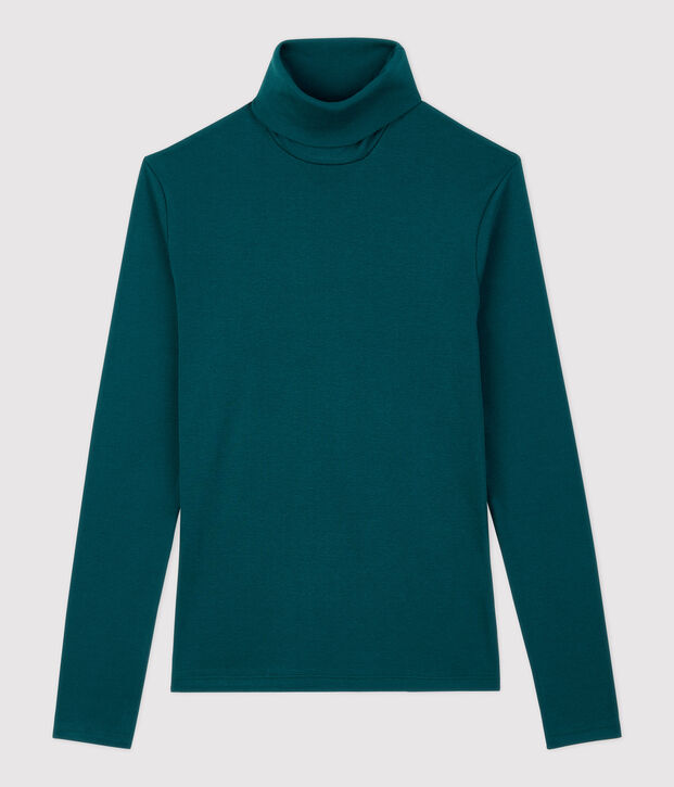 Klassisches Rollkragenshirt aus Baumwolle f&uuml;r Damen gr&uuml;n